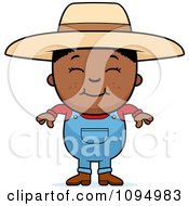 Poster, Art Print Of Smiling Black Farmer Boy Over A Banner