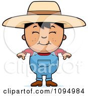 Clipart Smiling Black Haired Farmer Boy Royalty Free Vector Illustration by Cory Thoman