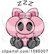 Clipart Sleeping Piglet Royalty Free Vector Illustration