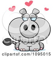 Clipart Rhino In Love Royalty Free Vector Illustration