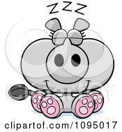 Clipart Sleeping Rhino Royalty Free Vector Illustration