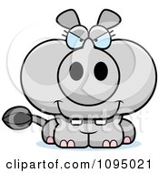 Clipart Sly Rhino Royalty Free Vector Illustration