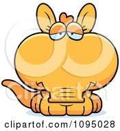 Clipart Depressed Orange Aardvark Royalty Free Vector Illustration by Cory Thoman