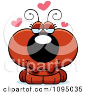 Clipart Red Ant In Love Royalty Free Vector Illustration