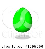 Poster, Art Print Of 3d Floating Green Easter Egg And Shadow
