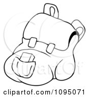 Clipart Outlined School Book Bag Royalty Free Vector Illustration