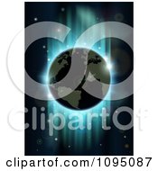 Clipart Earth Against Green And Blue Northern Lights During An Eclipse Royalty Free Vector Illustration