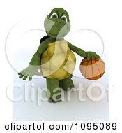 Poster, Art Print Of 3d Tortoise Playing Basketball