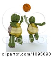 Poster, Art Print Of 3d Tortoises Playing Basketball