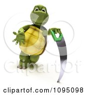 Poster, Art Print Of 3d Tortoise Leaning On A Saw