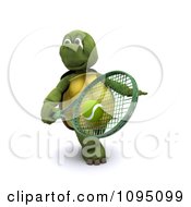 Poster, Art Print Of 3d Tortoise Playing Tennis
