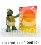 Poster, Art Print Of 3d Tortoise Going Over A Numbered List