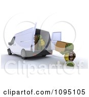 Poster, Art Print Of 3d Tortoises Loading Moving Boxes Into A Van