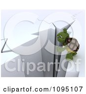 Poster, Art Print Of 3d Tortoise Balancing On A Cliff