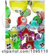 Poster, Art Print Of 3d Colorful Bingo Balls Falling 2