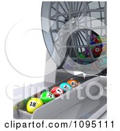 Poster, Art Print Of 3d Balls Lined Up Under A Bingo Dispenser