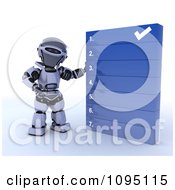 Poster, Art Print Of 3d Robot Going Over A Numbered List