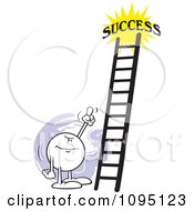 Poster, Art Print Of Moodie Character Pointing At A Ladder To Success