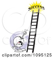 Poster, Art Print Of Bossy Moodie Character Pointing At A Ladder To Success