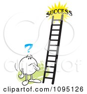 Poster, Art Print Of Contemplating Moodie Character Looking At A Ladder To Success