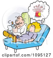 Clipart Woman Talking To Her Therapist About Her Problems Royalty Free Vector Illustration