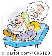 Clipart Woman Talking To Her Therapist About Her Issues Royalty Free Vector Illustration