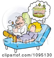 Clipart Woman Talking To Her Therapist About Her Sandwich Cravings Royalty Free Vector Illustration