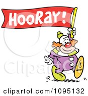 Poster, Art Print Of Clown Carrying A Hooray Banner