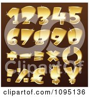 Poster, Art Print Of Sparkly Golden Math Symbols And Numbers