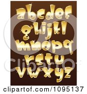 Poster, Art Print Of Sparkly Golden Lowercase Letters