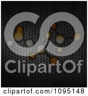 Poster, Art Print Of Molecules Over Perforated Metal