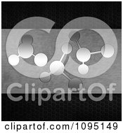 Poster, Art Print Of Molecules On Brushed Silver Over Perforated Metal