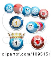Clipart 3d Bingo Or Lottery Ball Design Elements 1 Royalty Free Vector Illustration