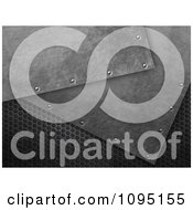 Clipart 3d Rived Brushed Metal Sheets Over Perforated Metal 2 - Royalty Free CGI Illustration by elaineitalia #COLLC1095155-0046