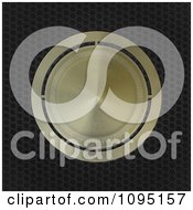 Poster, Art Print Of 3d Gold Metal Brass Badge On Perforated Metal