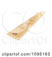 Poster, Art Print Of 3d Shallow Depth Of Field View On A Success Wooden Ruler