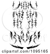 Clipart Black And White Tribal Lightning Bolts Arrows And Designs Royalty Free Vector Illustration