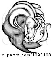 Clipart Gray And White Horse Head Royalty Free Vector Illustration by Chromaco