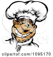 Clipart Friendly Male Chef Smiling And Wearing A Hat Royalty Free Vector Illustration by Chromaco