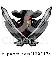 Poster, Art Print Of Tough Pirate Mascot With Two Crossed Swords