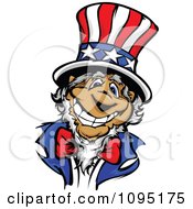 Poster, Art Print Of Jolly Uncle Sam Smiling And Wearing An American Top Hat