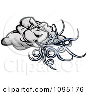 Clipart Storm Cloud Blowing Wind Royalty Free Vector Illustration