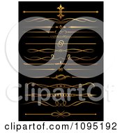 Clipart Golden Flourish Rule And Border Design Elements 10 Royalty Free Vector Illustration