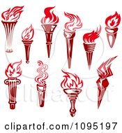 Clipart Red Torches Royalty Free Vector Illustration