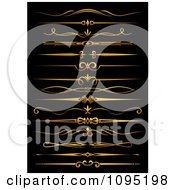 Clipart Golden Flourish Rule And Border Design Elements 8 Royalty Free Vector Illustration