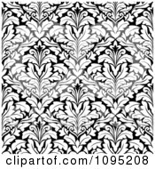 Poster, Art Print Of Black And White Triangular Damask Pattern Seamless Background 14