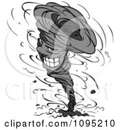 Clipart Grayscale Twister Tornado Character 3 Royalty Free Vector Illustration by Vector Tradition SM