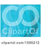 Clipart Blue Bubble Waves And Dots Background Royalty Free Vector Illustration