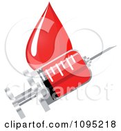 Poster, Art Print Of Vaccine Syringe And Blood Drop
