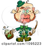 Poster, Art Print Of St Patricks Day Leprechaun Puckering His Lips For A Kiss